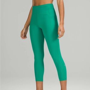 Lululemon Emerald Green Swift Speed high rise cropped seamless ankle leggings